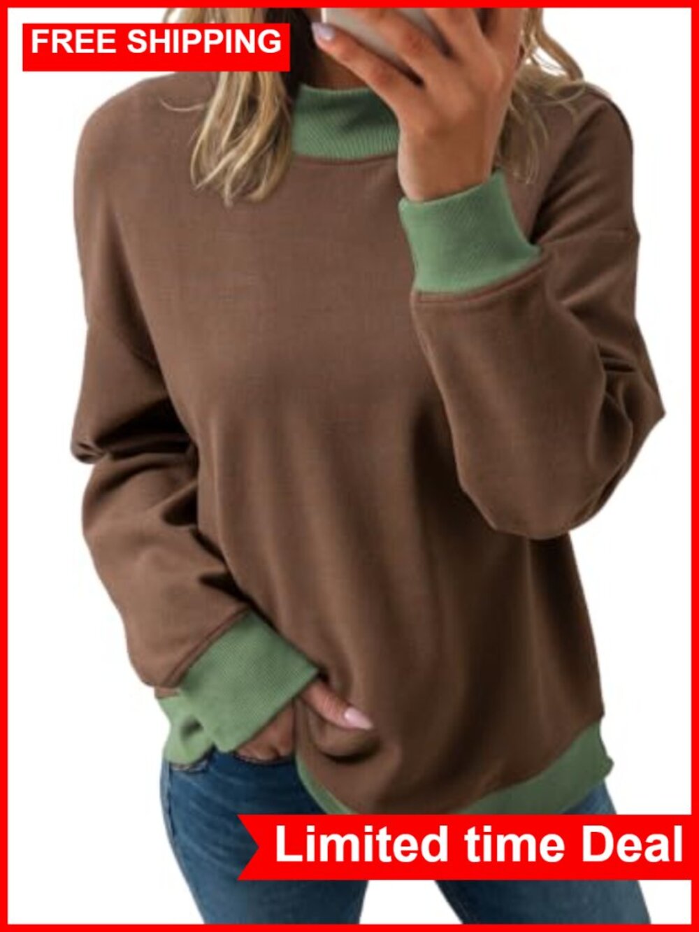 Women's Striped Mock Neck Pullover Sweatshirt Oversized Long Sleeve Knit